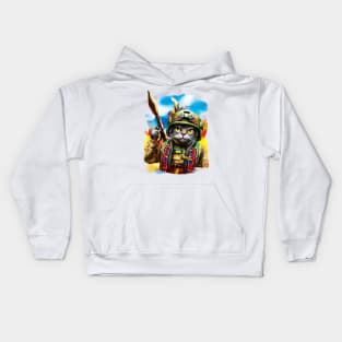 Ukrainian cat grenade launcher Kids Hoodie